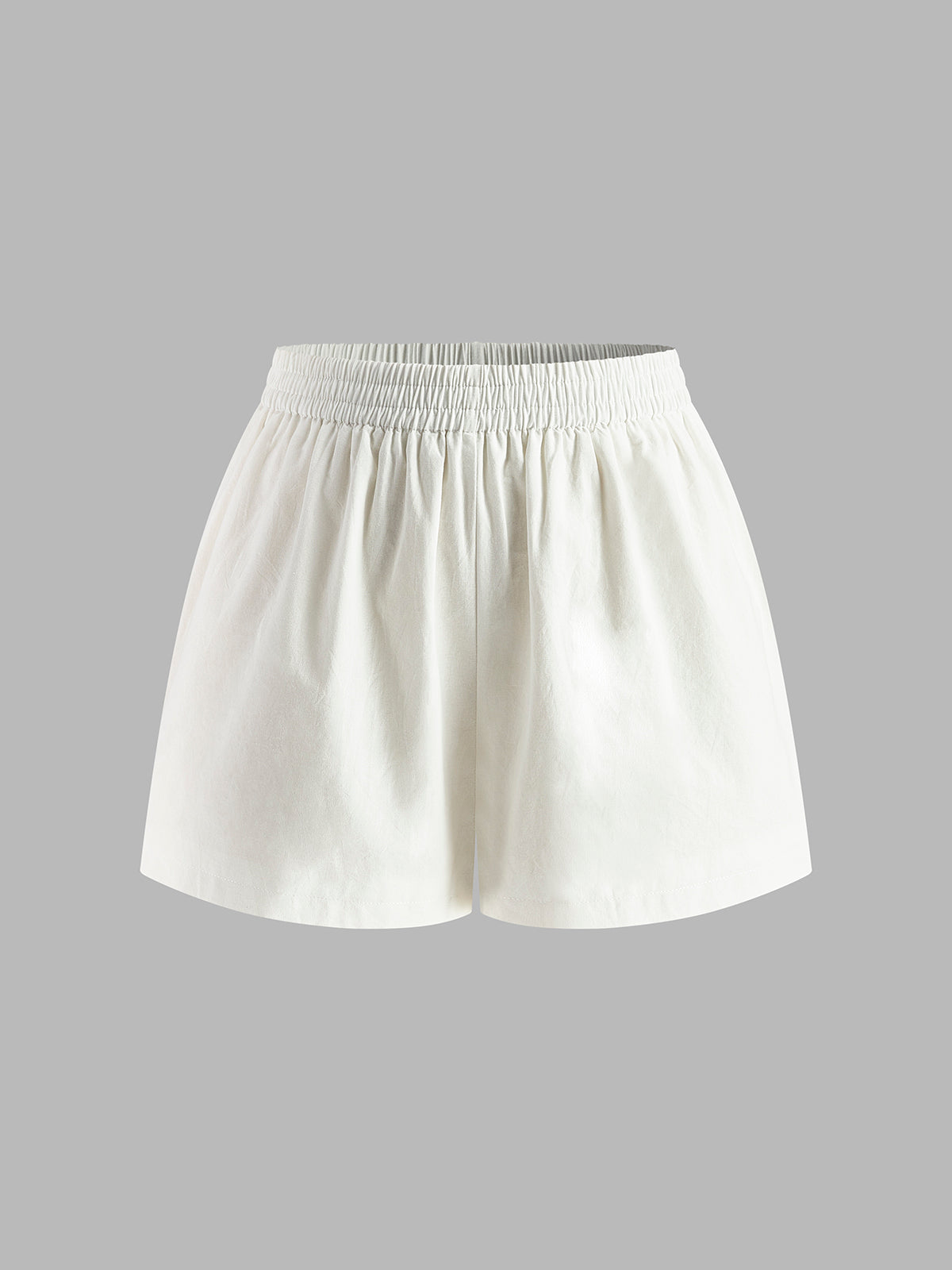 Linen Blend Halter Open-Back Shorts Set