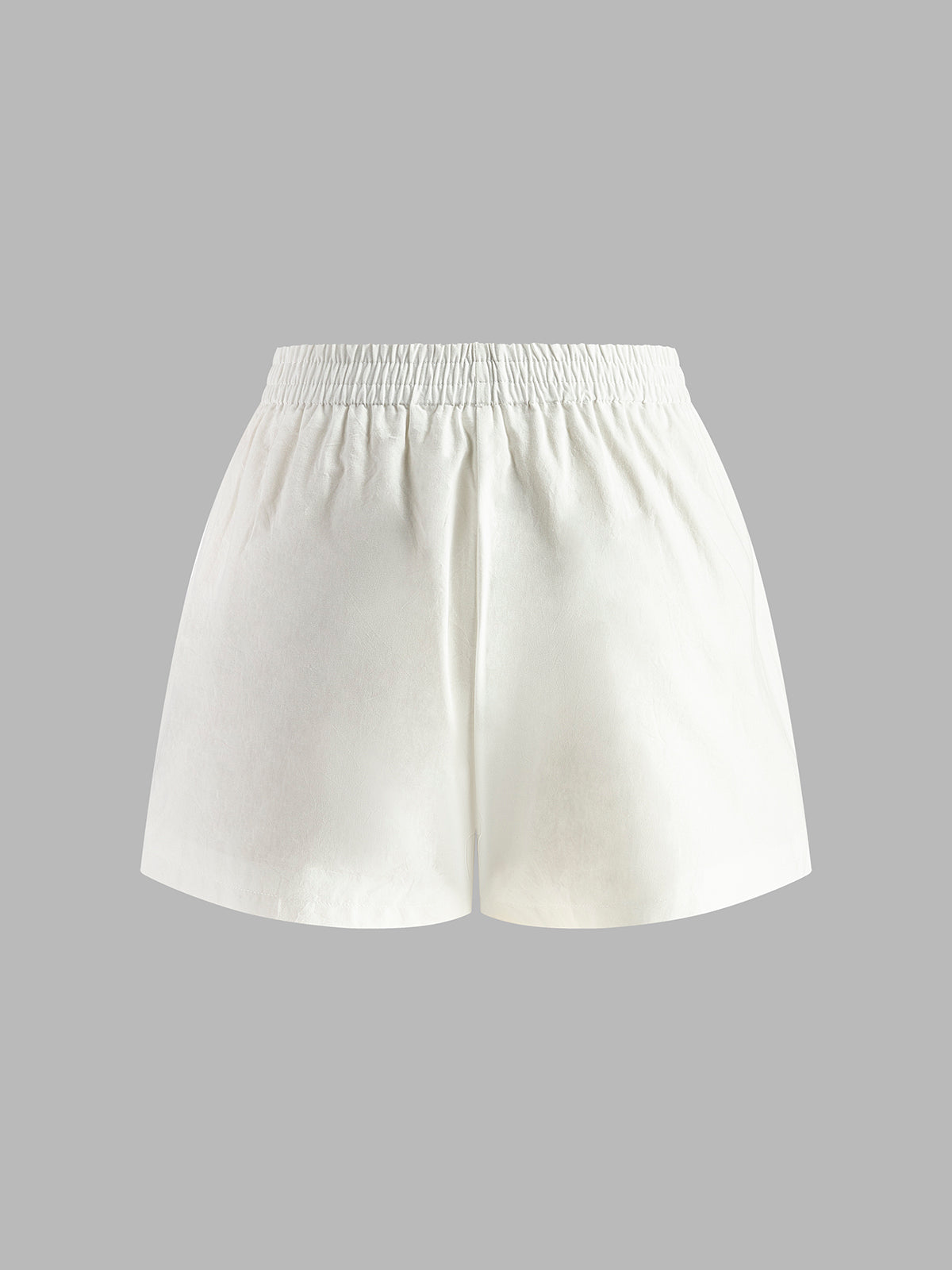 Linen Blend Halter Open-Back Shorts Set