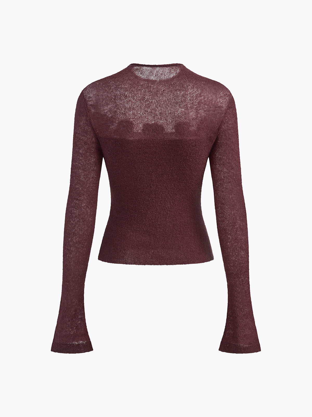Floral Appliqué Sheer Knit Top