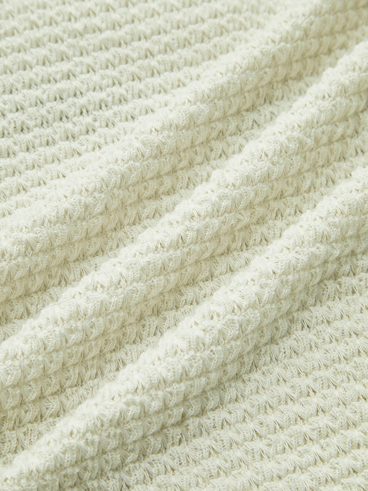 Waffle Knit Slim Fit Crew Neck Top