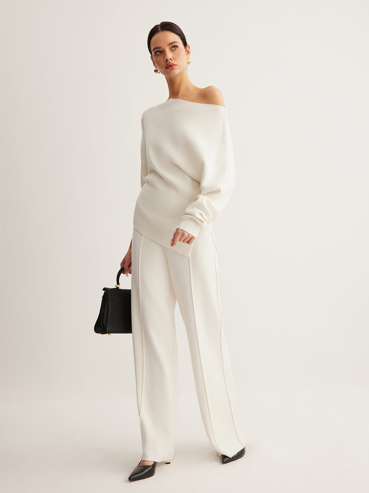 Asymmetric Wool-Blend Knit Pullover