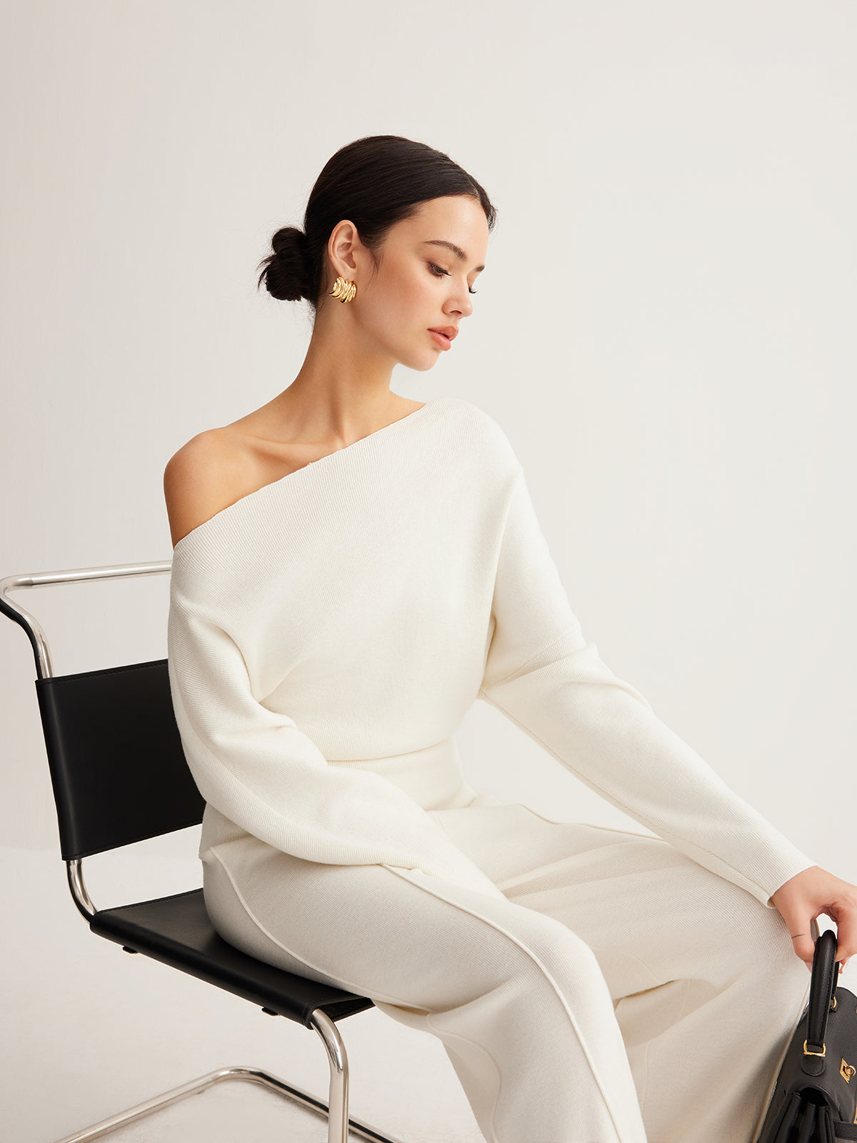 Asymmetric Wool-Blend Knit Pullover