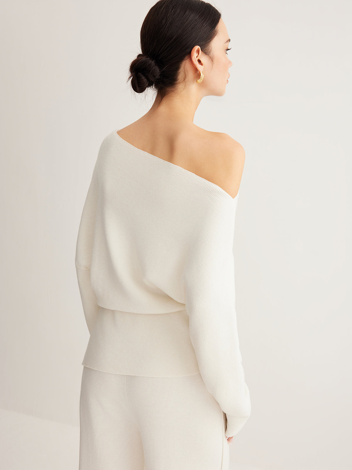 Asymmetric Wool-Blend Knit Pullover