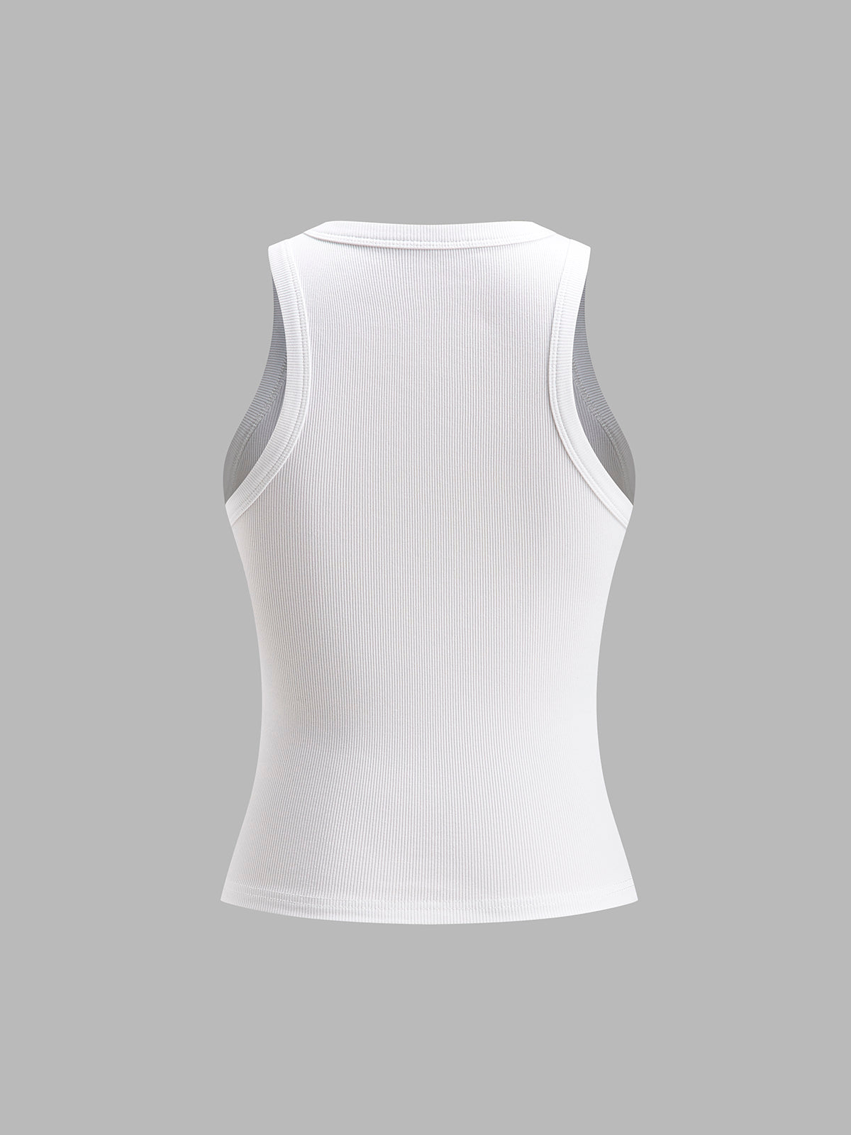 Ribbed Crew Neck Cropped Tank Top