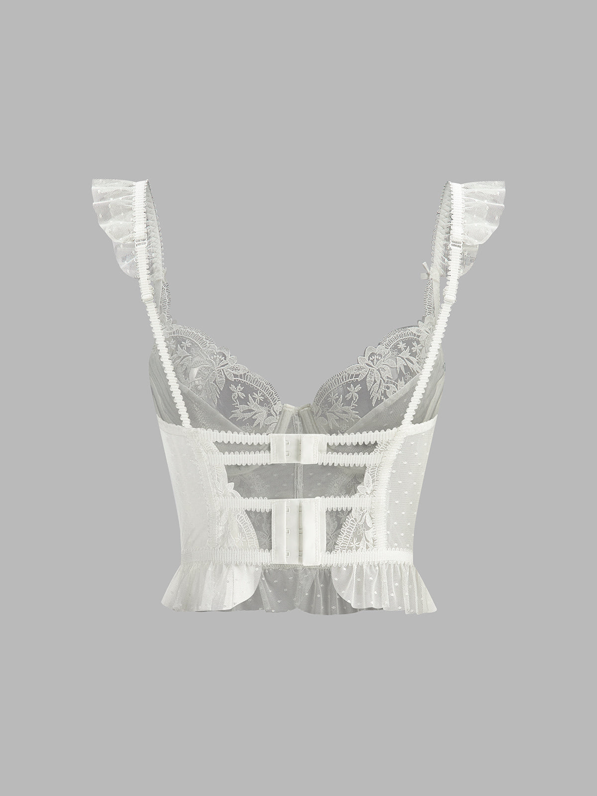 Floral Lace Mesh Corset Bustier Crop Top