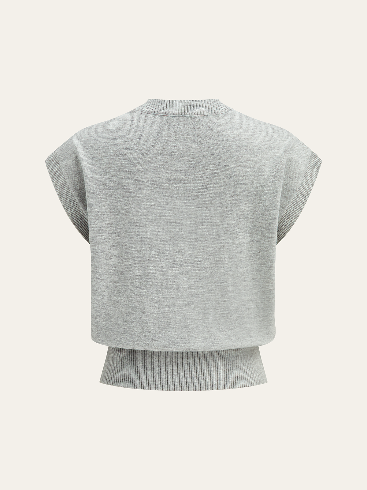 Floral Appliqué Cap Sleeve Knit Top