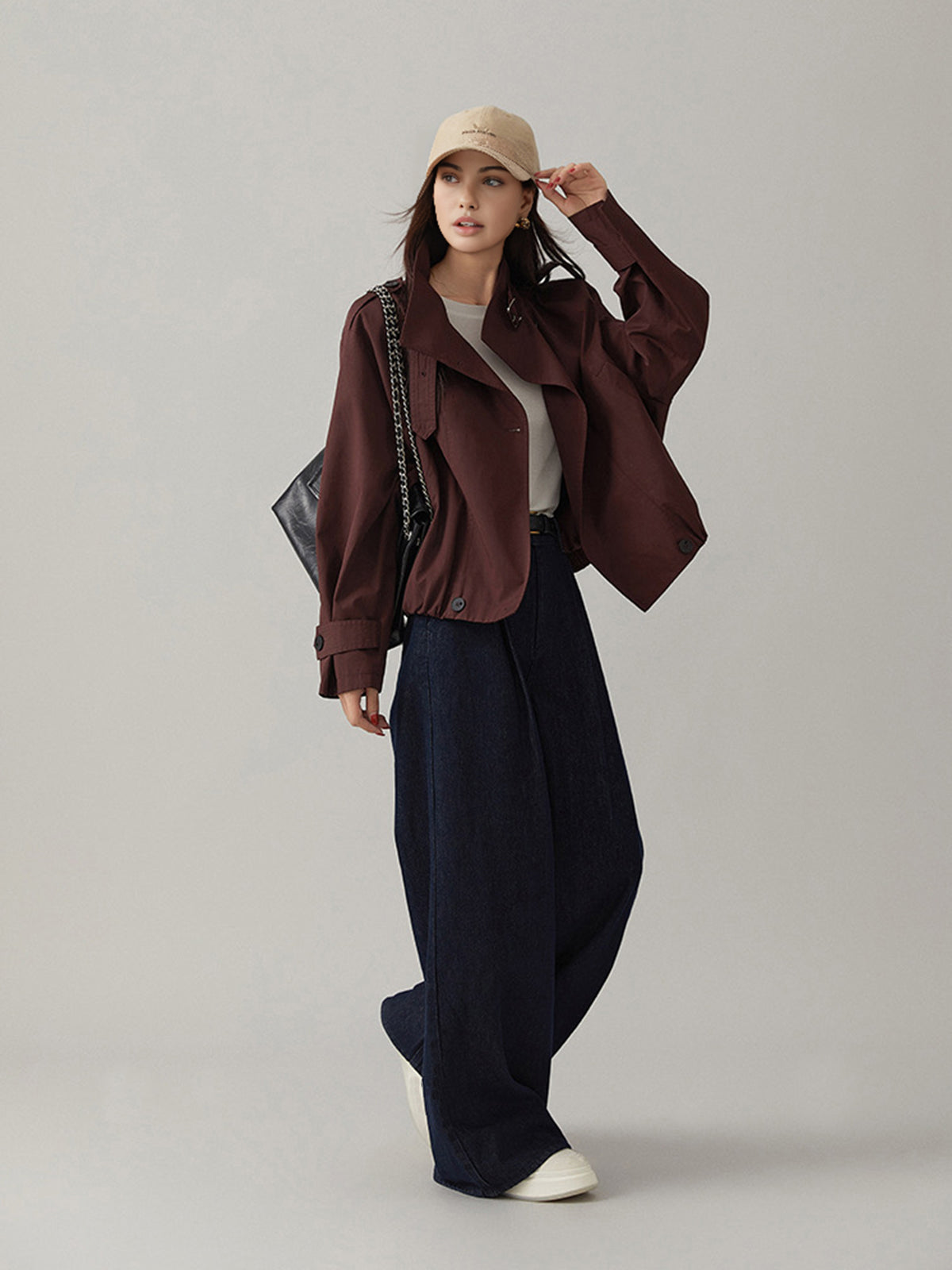 Vintage-Inspired Loose Fit Trench Coat