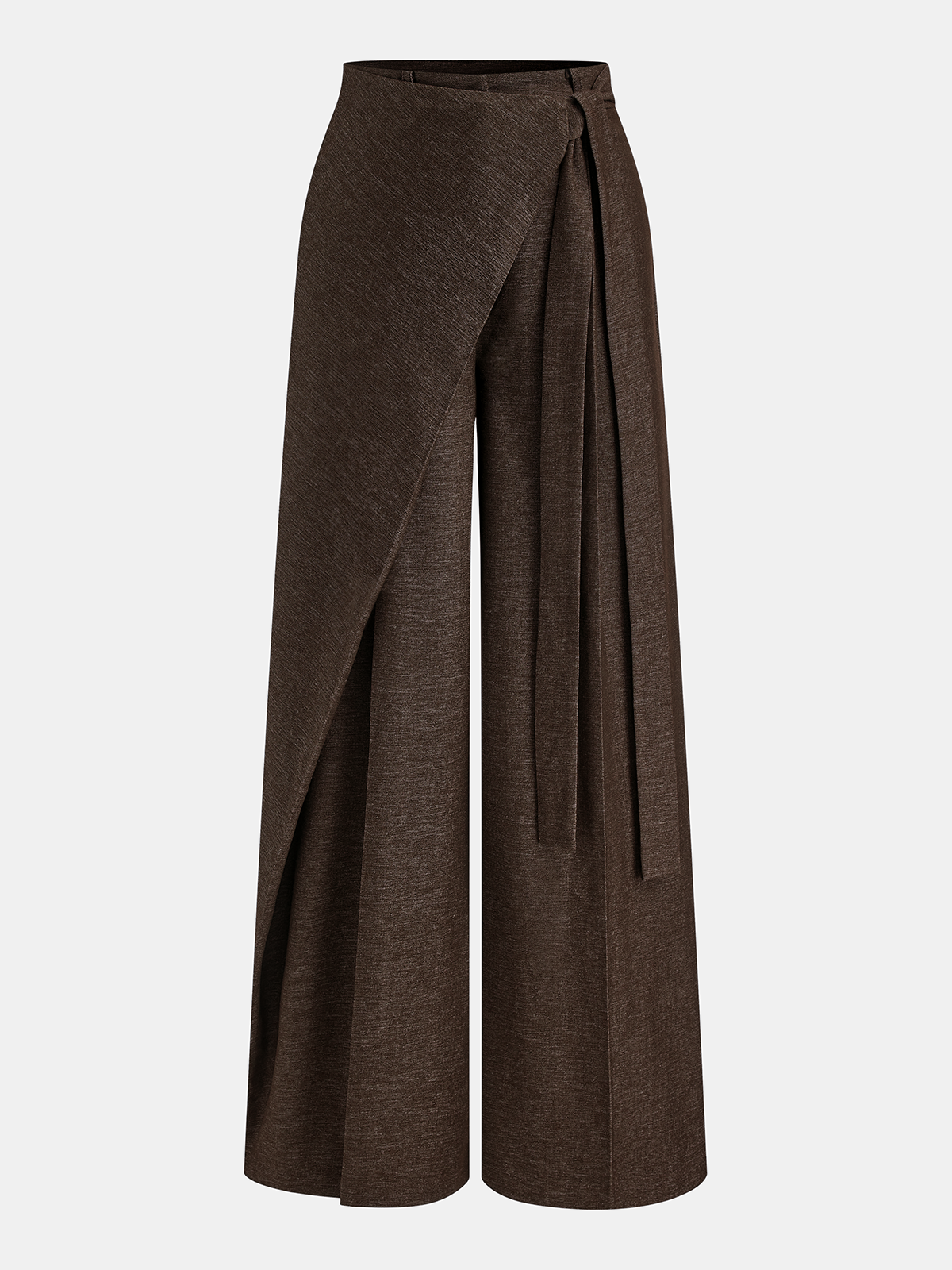 Asymmetric Wrap Wide-Leg Trousers