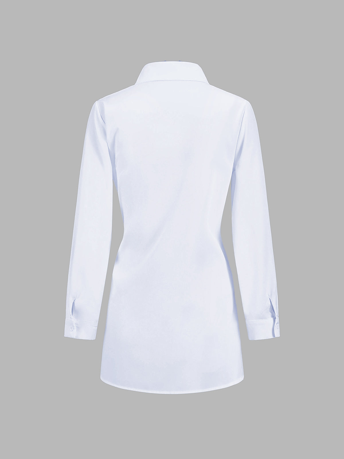 Semi-Sheer Tie Front Longline Shirt