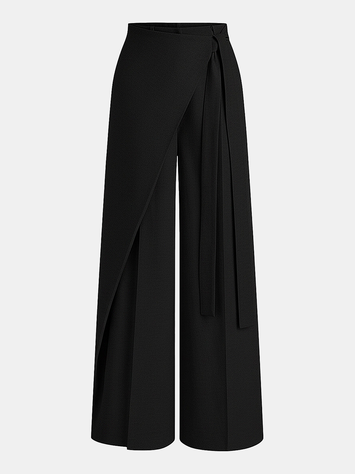 Asymmetric Wrap Wide-Leg Trousers