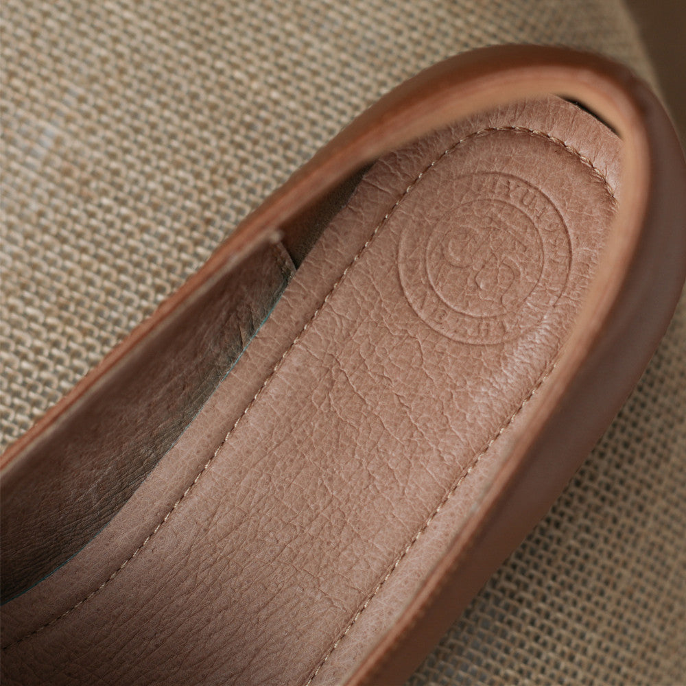 Square Toe Genuine Leather Low Block Heel Pumps