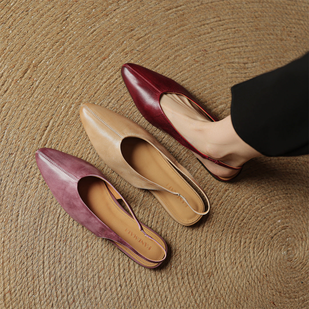Butter-Soft Leather Slingback Comfort Flats