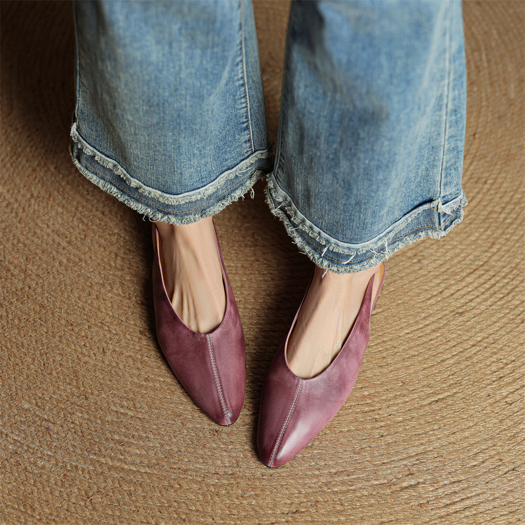 Butter-Soft Leather Slingback Comfort Flats