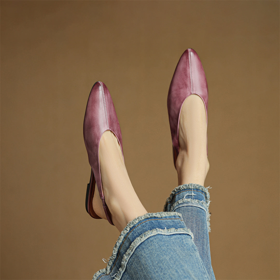 Butter-Soft Leather Slingback Comfort Flats