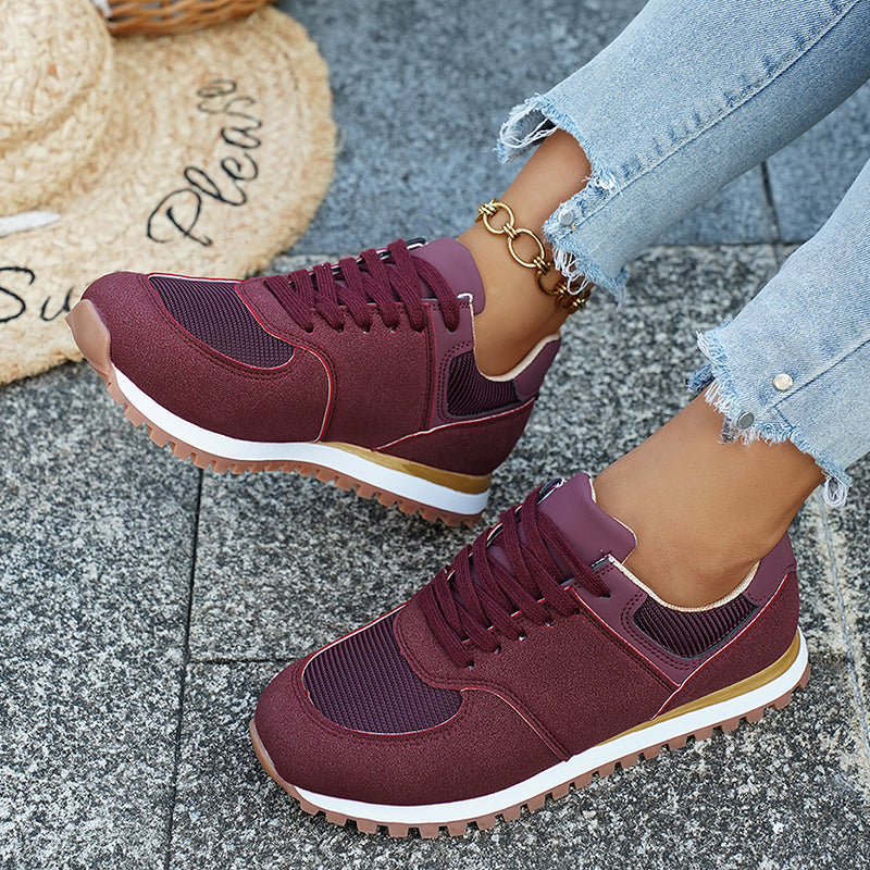 Lightweight Mesh Lace-Up Running Sneakers