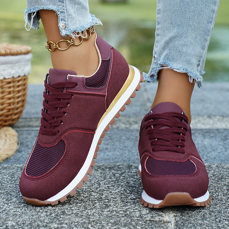 Lightweight Mesh Lace-Up Running Sneakers