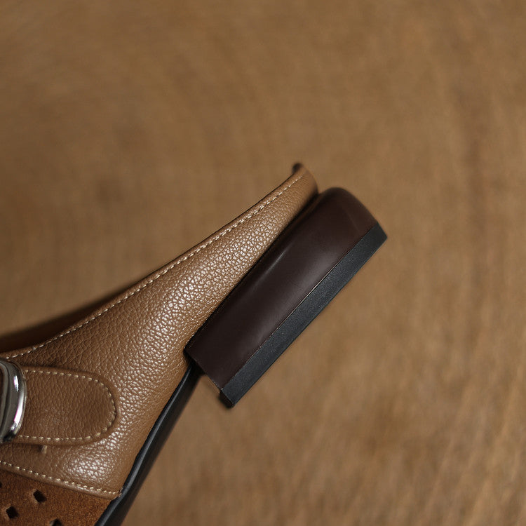 Cushioned Suede Adjustable Strap Clog Sandals