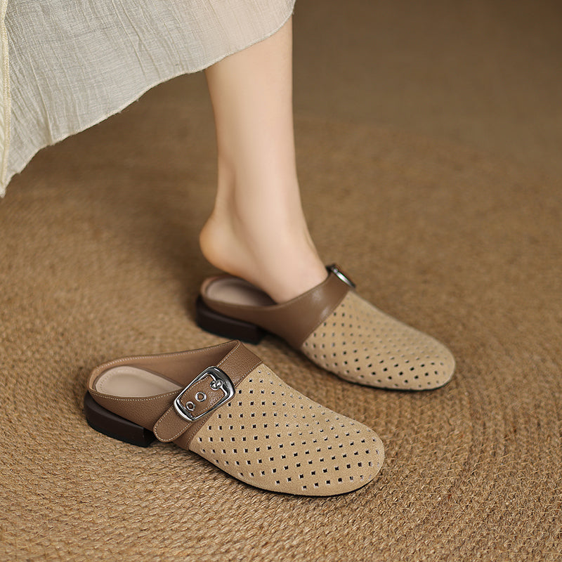 Cushioned Suede Adjustable Strap Clog Sandals
