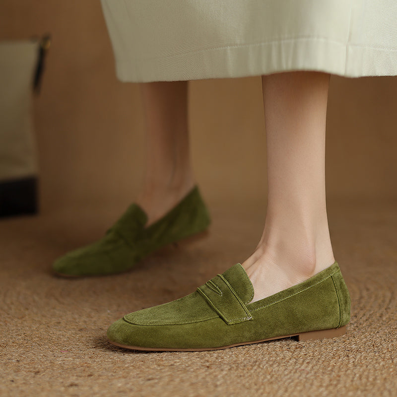 Minimal Suede Slip-On Loafers