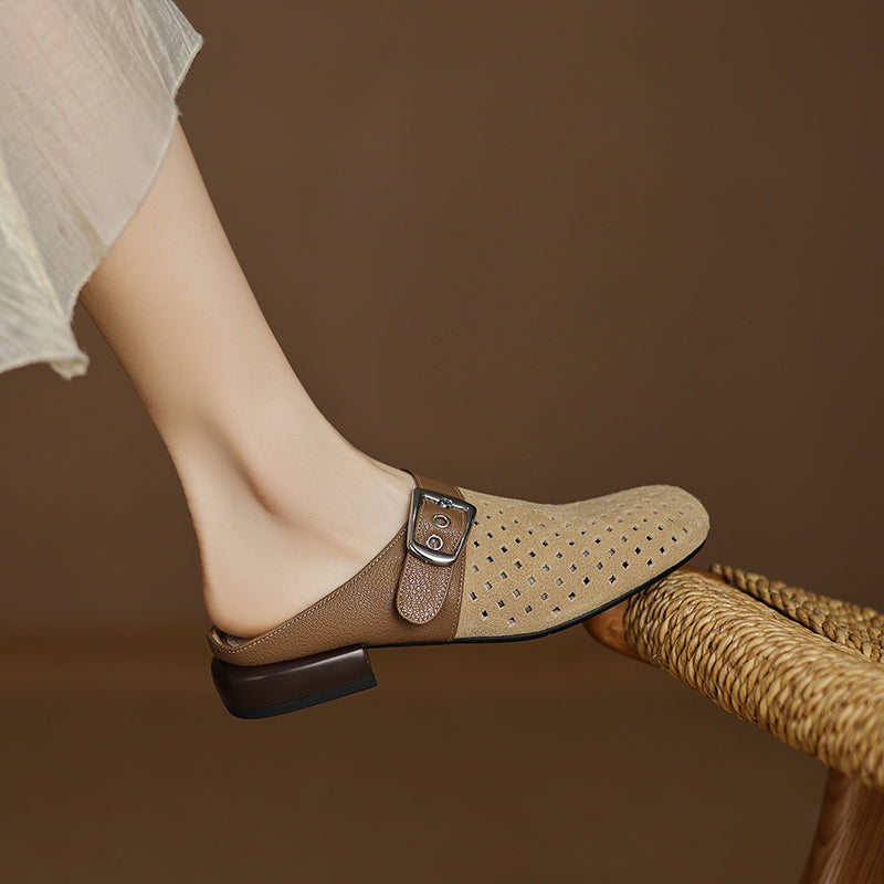 Cushioned Suede Adjustable Strap Clog Sandals