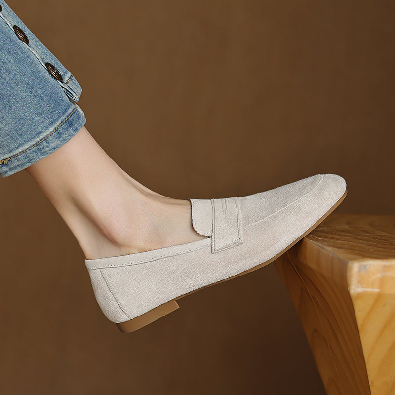 Minimal Suede Slip-On Loafers