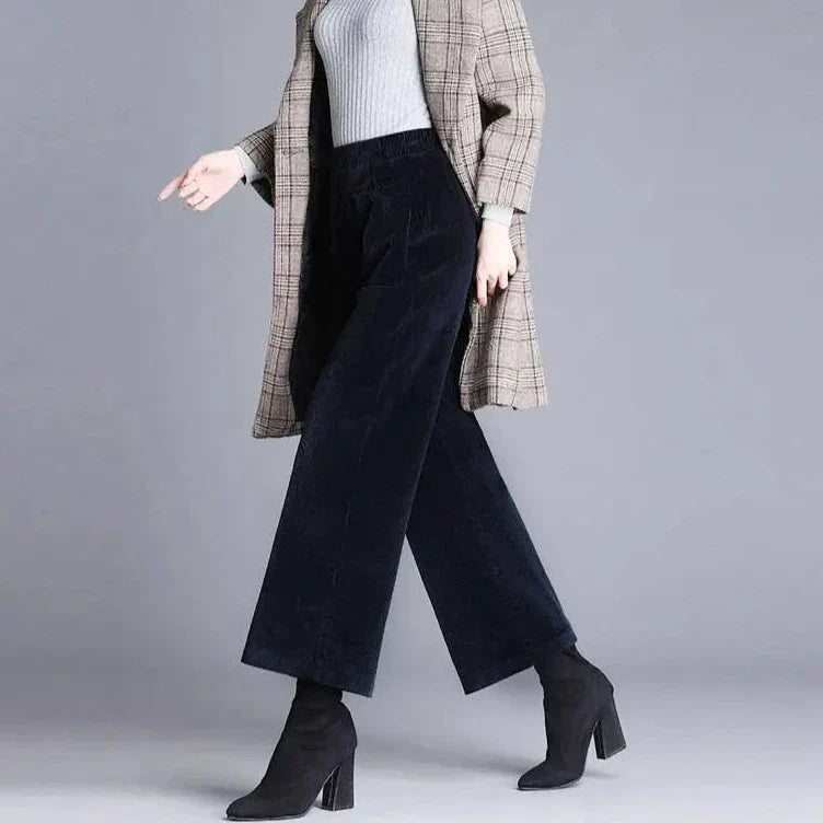Relaxed Wide-Leg Corduroy Trousers