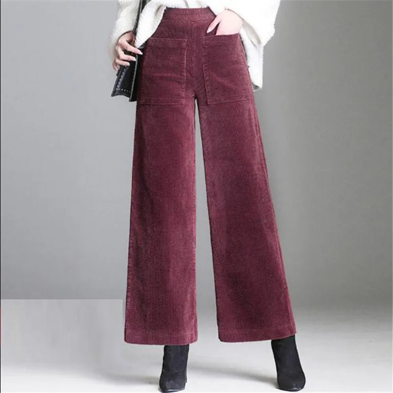 Relaxed Wide-Leg Corduroy Trousers