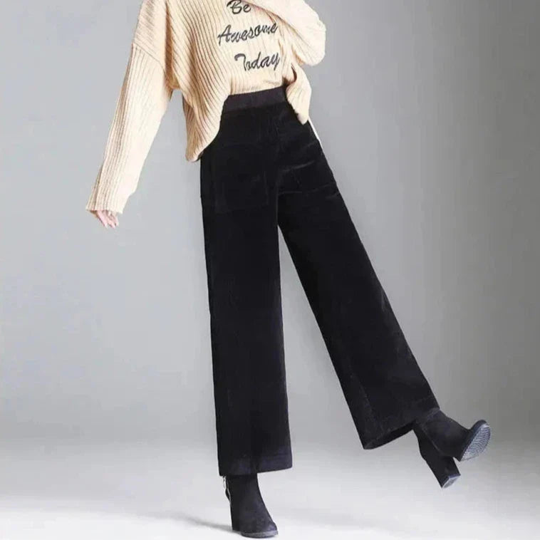Relaxed Wide-Leg Corduroy Trousers