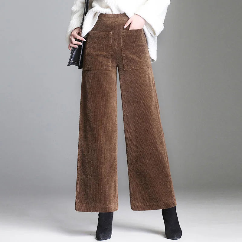 Relaxed Wide-Leg Corduroy Trousers