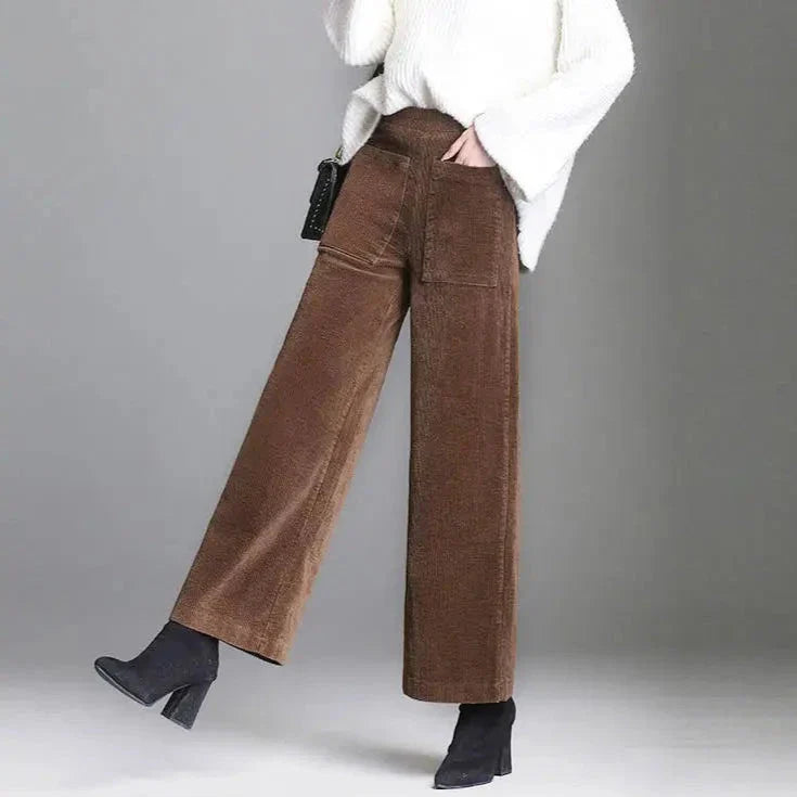 Relaxed Wide-Leg Corduroy Trousers