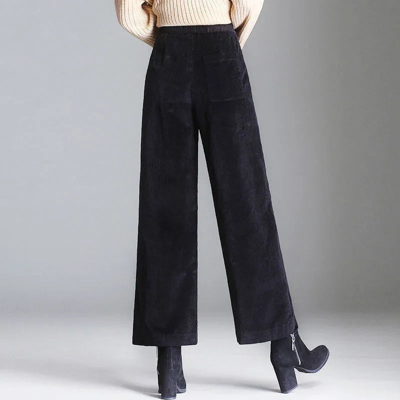 Relaxed Wide-Leg Corduroy Trousers