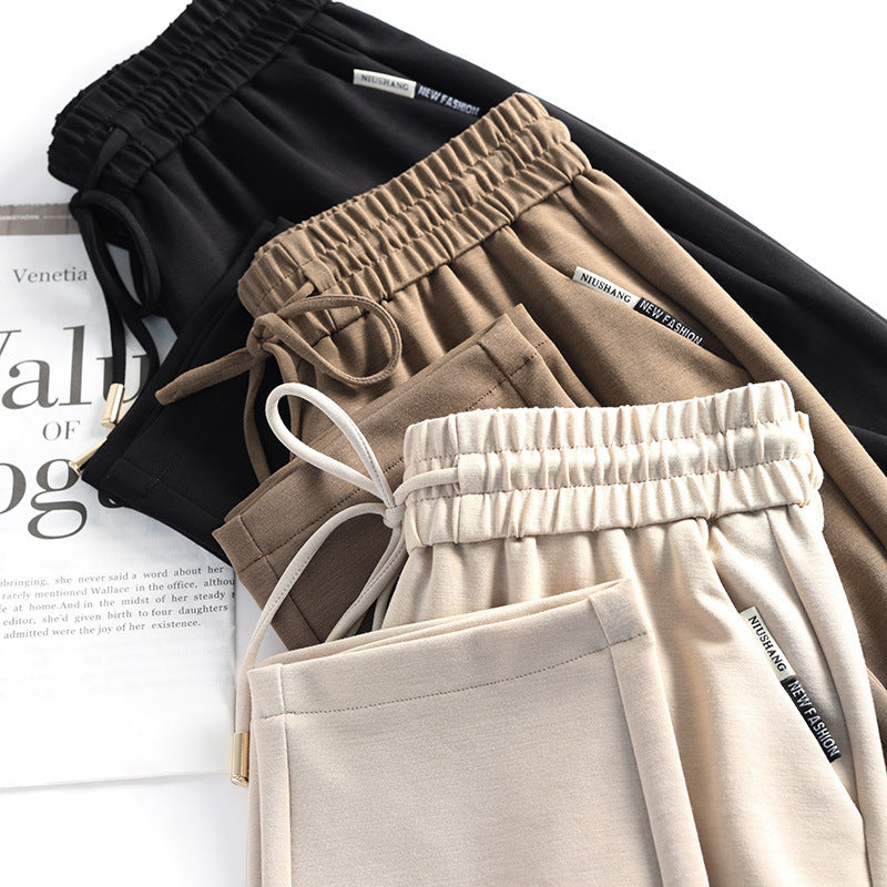 Lace Trim Silk-Blend Pull-On Trousers