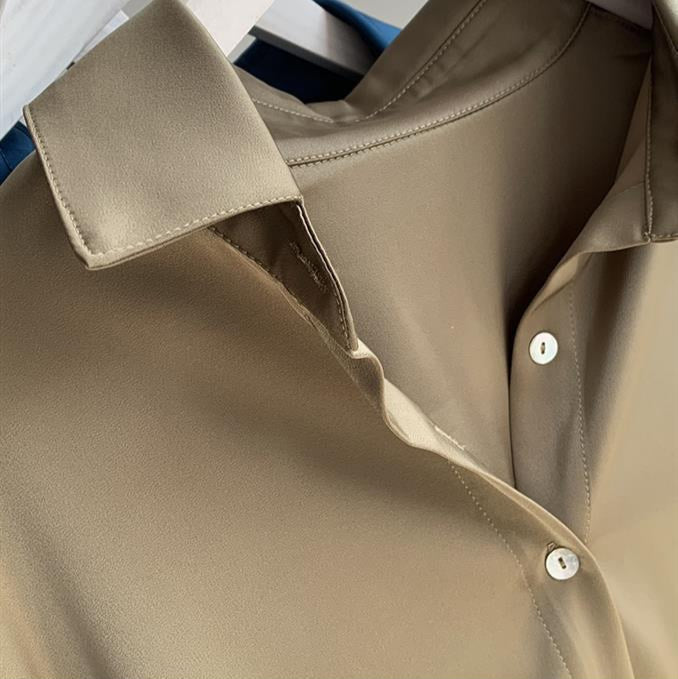 Minimal Draped Button Front Blouse