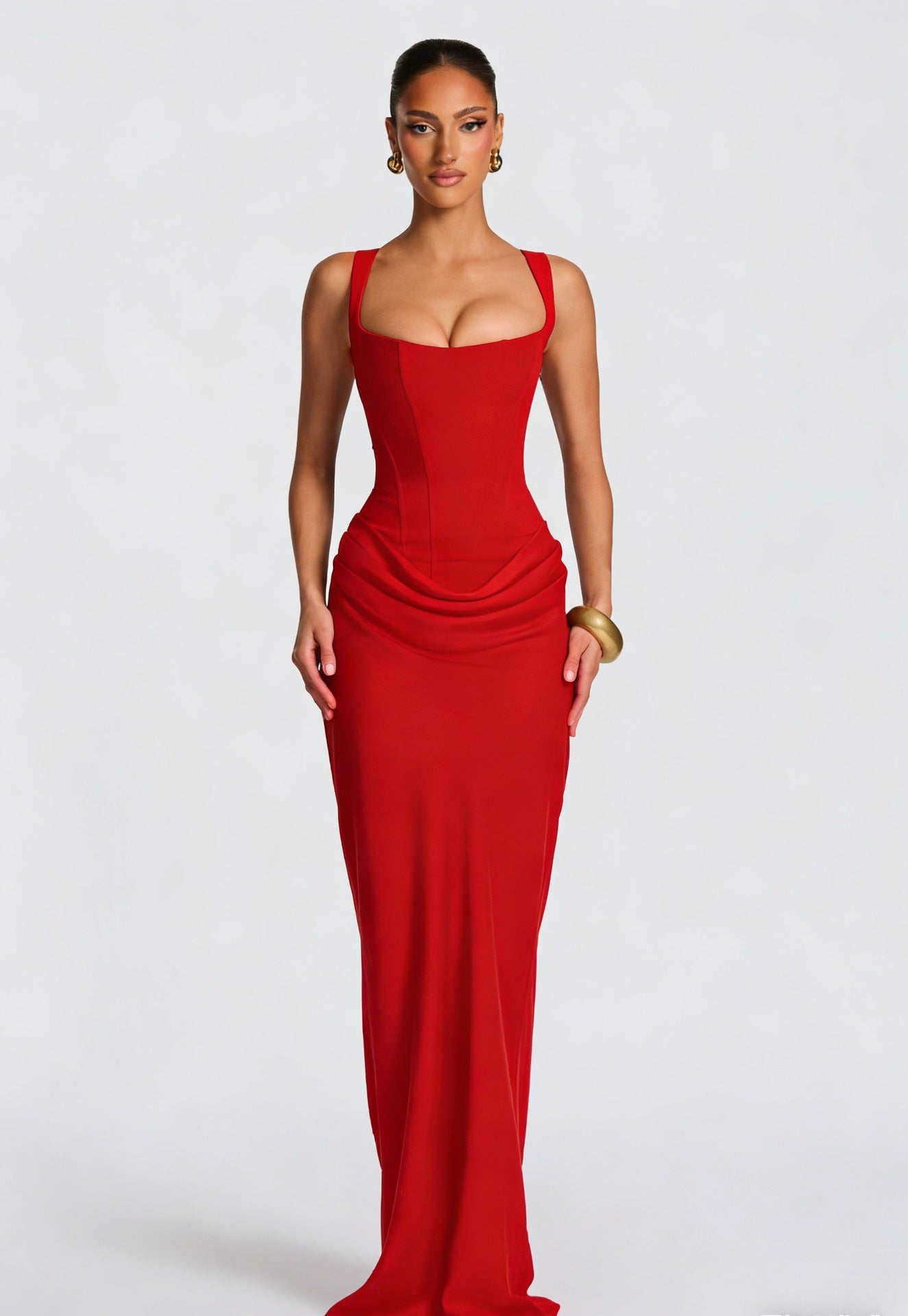 Ruffled Halter Cotton Maxi Dress