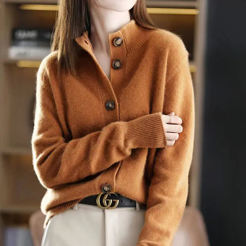 Oversized Button Front Knit Cardigan