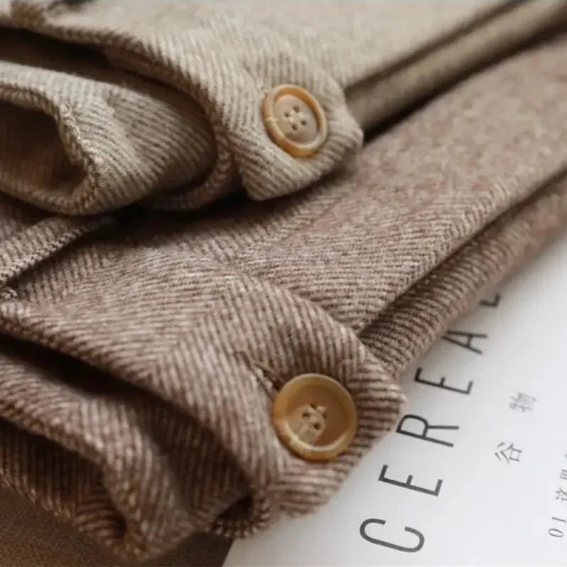 Tailored High-Waist Wool Dress Trousers