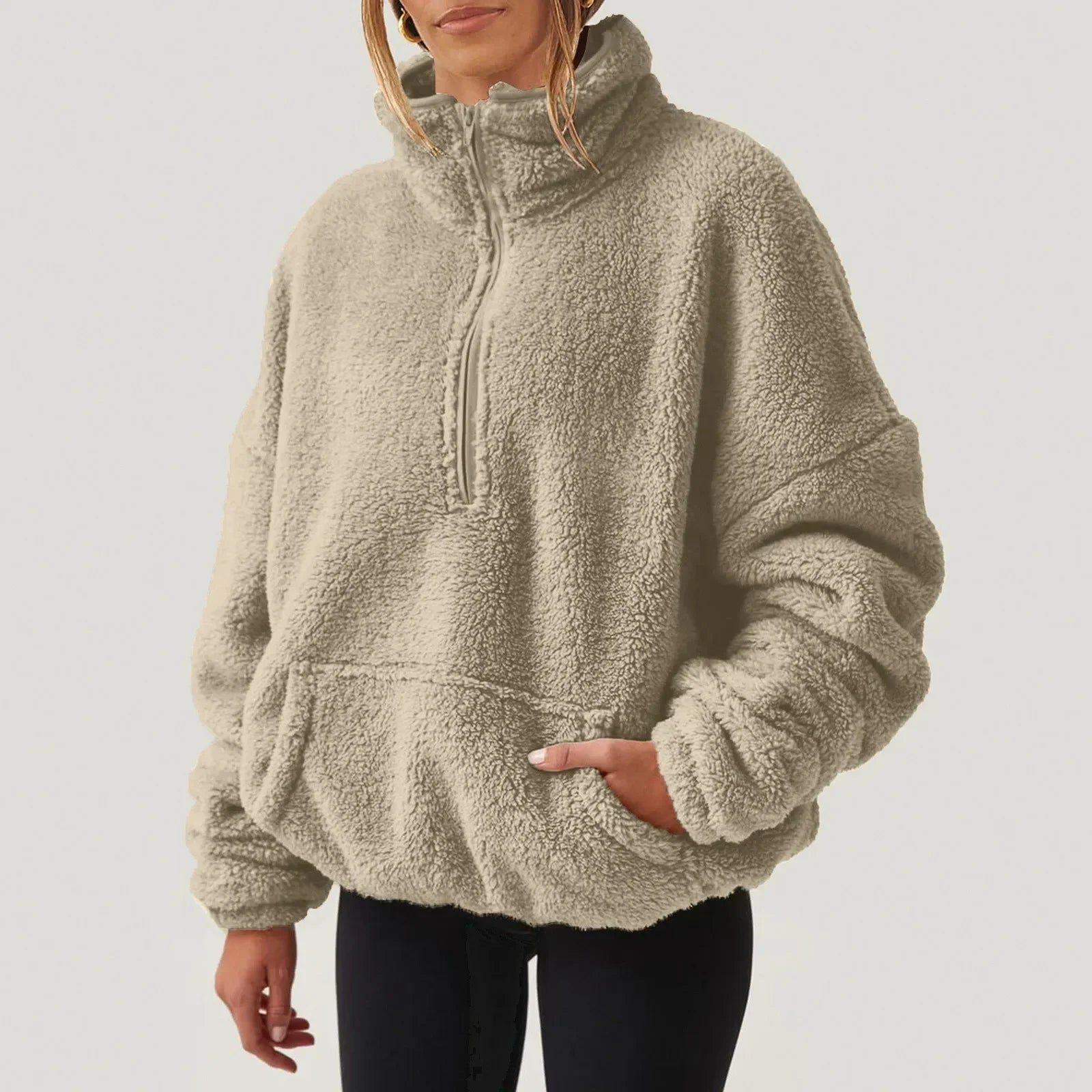 Half-Zip Plush Sweater