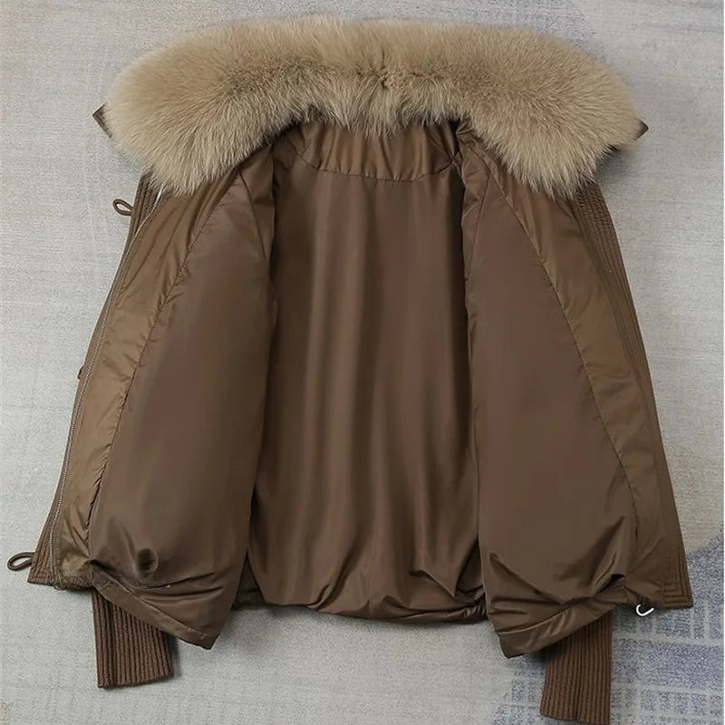 Oversized Faux Fur Collar Insulated Winter Parka Coat