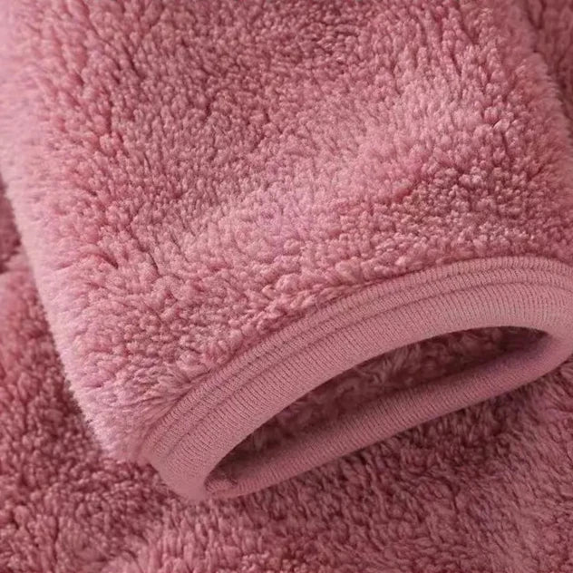 Plush Hooded Zip-Through Fleece Jacket