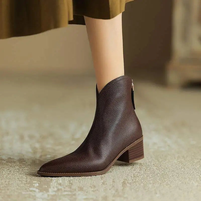 Classic Lace-Up Leather Ankle Boots