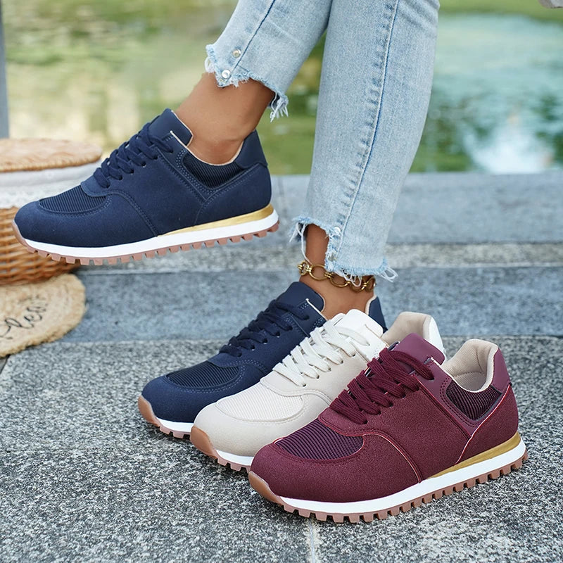 Lightweight Mesh Lace-Up Running Sneakers