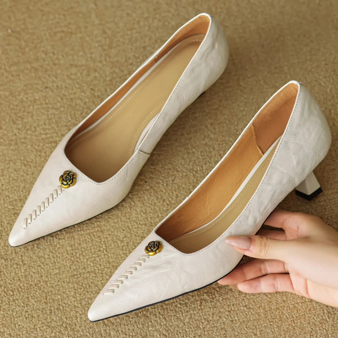 Classic Leather Mary Jane Block Heels