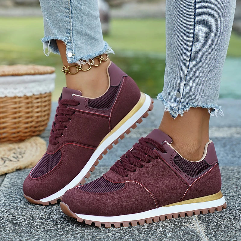 Lightweight Mesh Lace-Up Running Sneakers