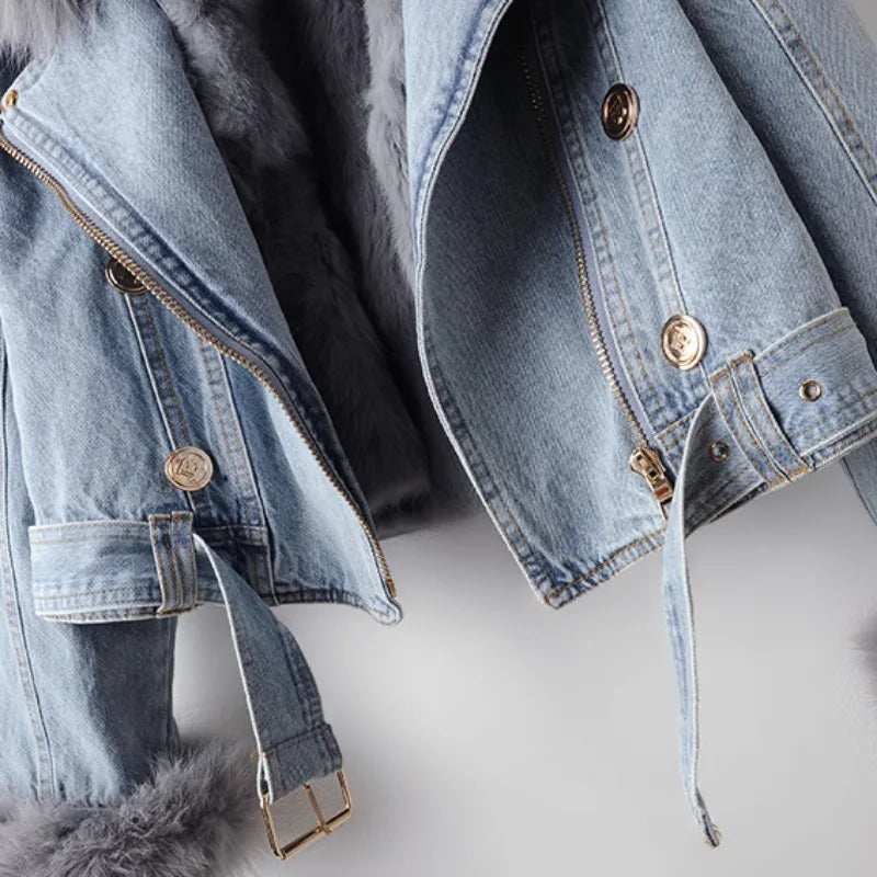 Vintage Wash Hooded Denim Jacket