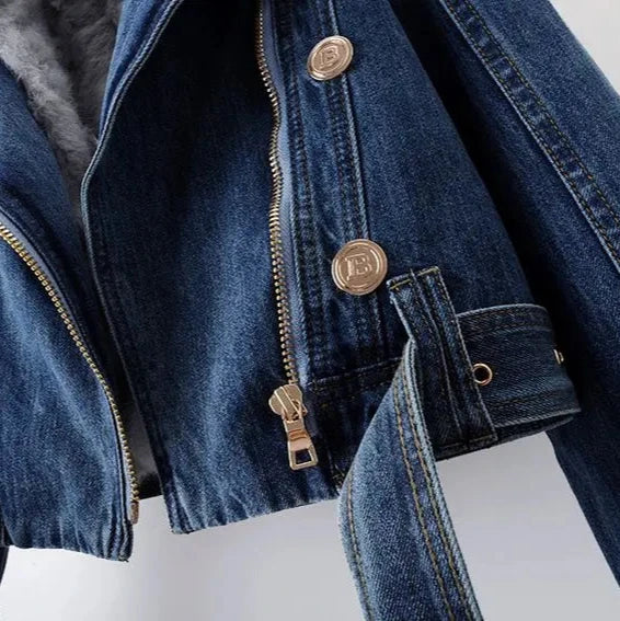 Vintage Wash Hooded Denim Jacket