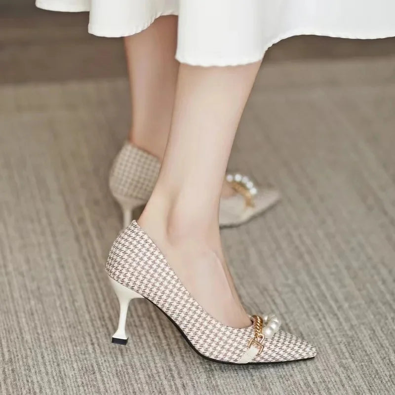 Elegant Pointed Toe Satin Stiletto Heels with Ankle Strap