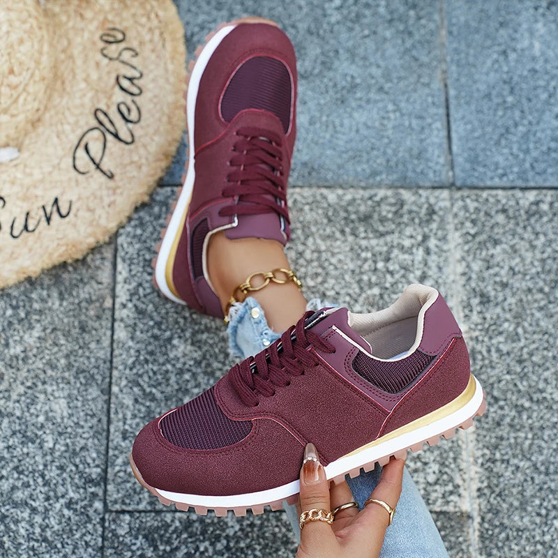 Lightweight Mesh Lace-Up Running Sneakers