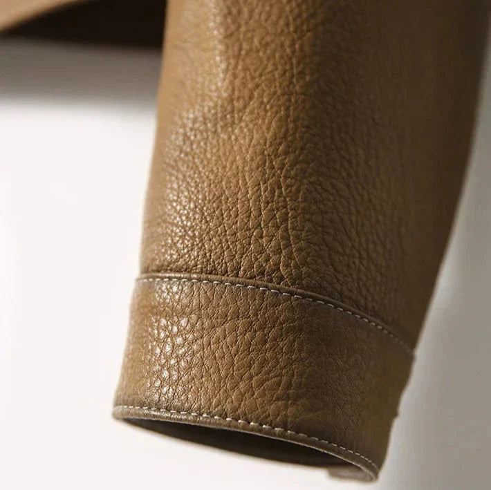 Structured Faux Leather Utility Jacket