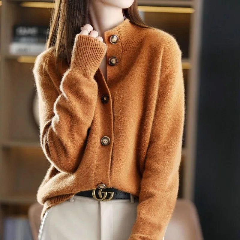 Oversized Button Front Knit Cardigan