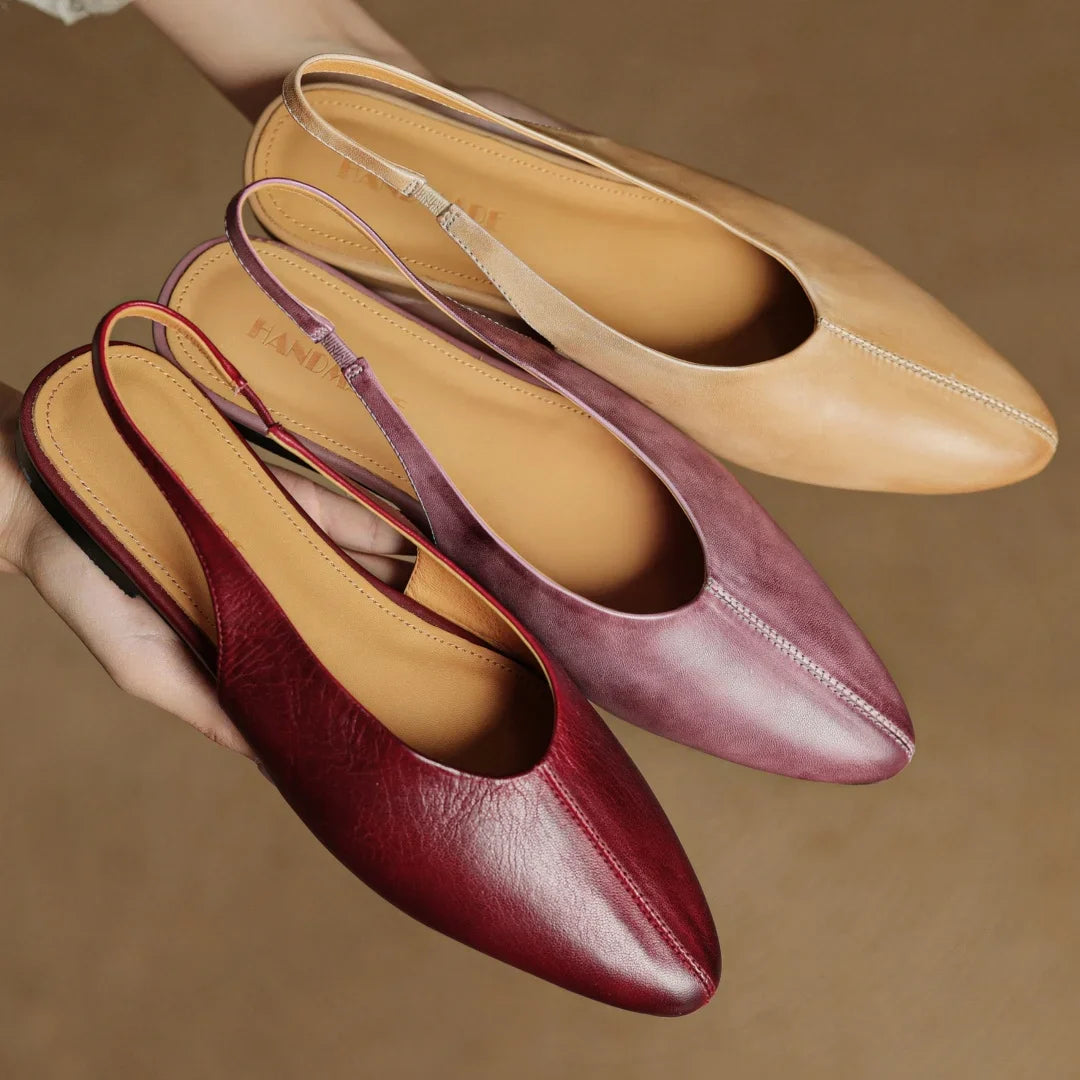 Butter-Soft Leather Slingback Comfort Flats